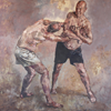 Victoria Stusiak: Two Men Fighting (Purple)