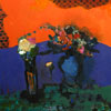 Jennifer Hornyak: Fleurs avec violet et petits carreaux
